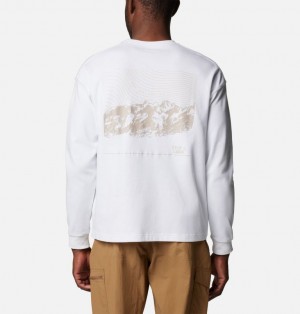 Men Columbia Duxbery™ Relaxed Long Sleeve T Shirts White | 19786407