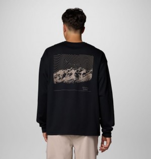 Men Columbia Duxbery™ Relaxed Long Sleeve T Shirts Black | 24488053