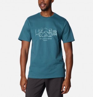 Men Columbia Explorers Canyon™ T Shirts Blue | 87201278