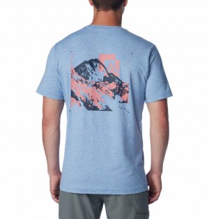 Men Columbia Kwick Hike™ Technical Graphic T Shirts Blue | 7292069