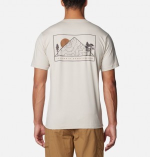Men Columbia Kwick Hike™ Technical Graphic T Shirts White | 67941842