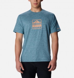 Men Columbia Kwick Hike™ Technical T Shirts Blue | 1164649