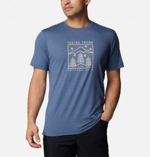 Men Columbia Kwick Hike™ Technical T Shirts Navy | 83956108