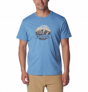 Men Columbia Path Lake™ II Graphic T Shirts Blue | 31640080