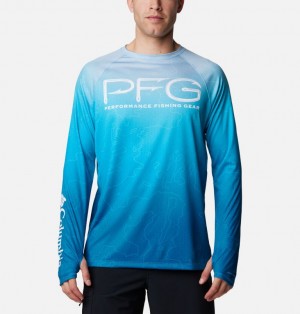 Men Columbia Super Terminal Tackle™ Vent Long Sleeve T Shirts Blue | 77939193