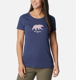 Women Columbia Daisy Days™ Graphic T Shirts Navy | 32485279