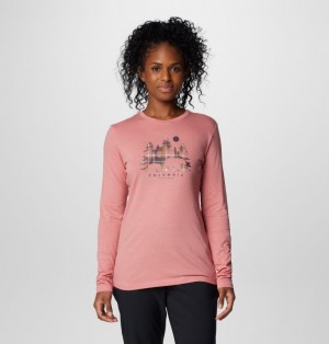 Women Columbia Hidden Haven™ LS T Shirts Pink | 6957493
