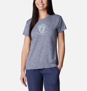 Women Columbia Sloan Ridge™ Technical Graphic T Shirts Blue | 95760610
