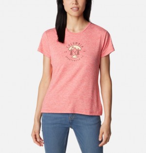 Women Columbia Sloan Ridge™ Technical Graphic T Shirts Coral | 53468196