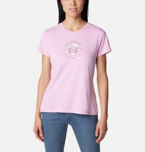 Women Columbia Sloan Ridge™ Technical Graphic T Shirts Pink | 38453176