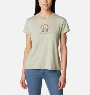 Women Columbia Sloan Ridge™ Technical Graphic T Shirts Olive | 63052186